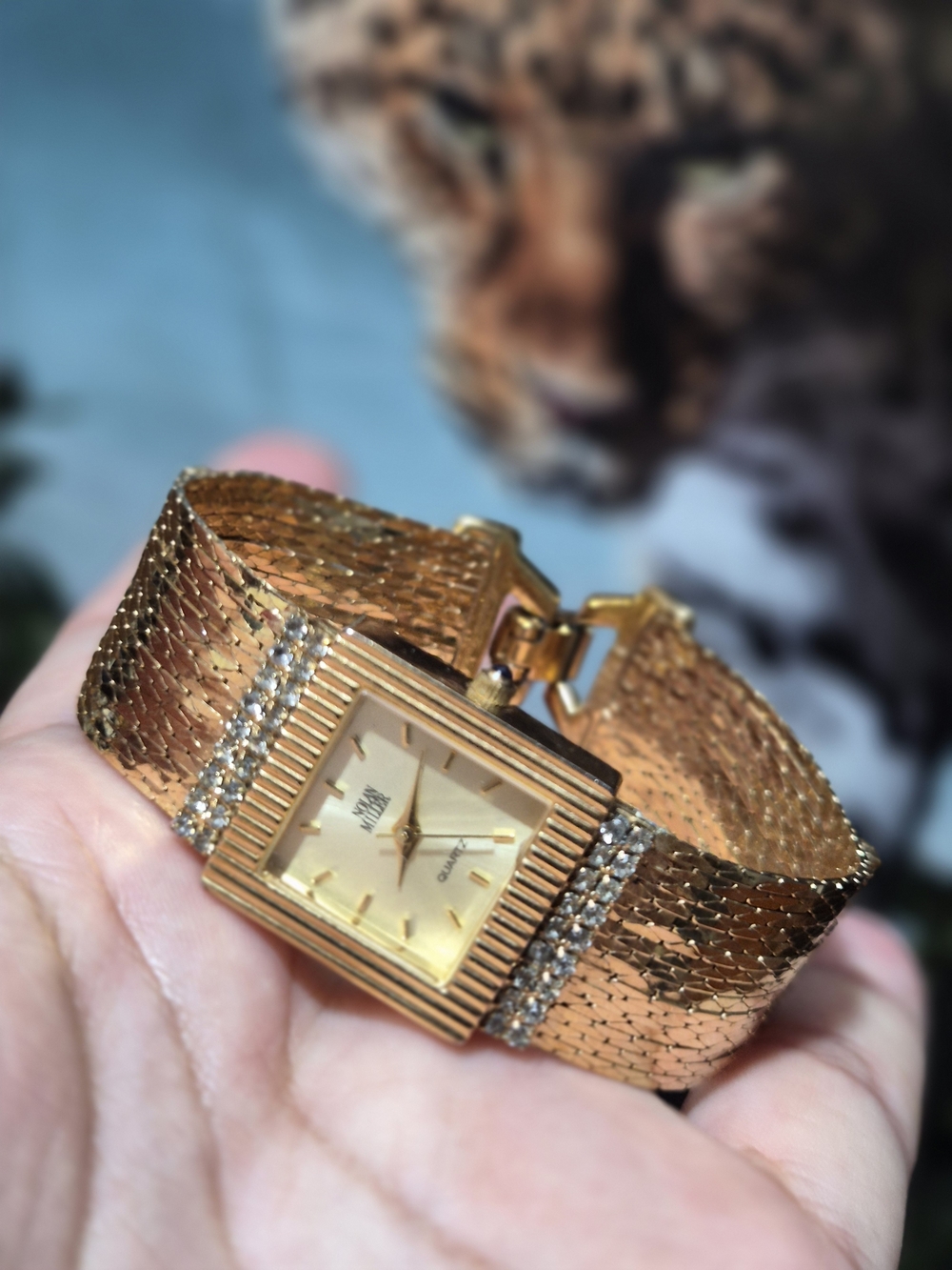 Nolan Miller Gold Tone Crystal Accent Women's Watch